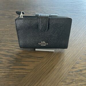 Coach Textured Black Leather Card Holder